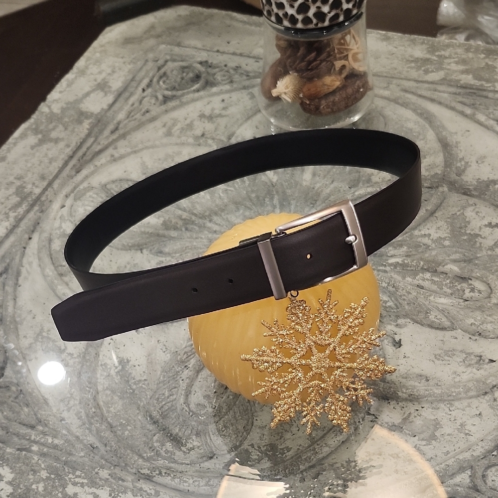Nike Men's Black And Brown Reversible Leather Belt Size 36 Fits 34-38